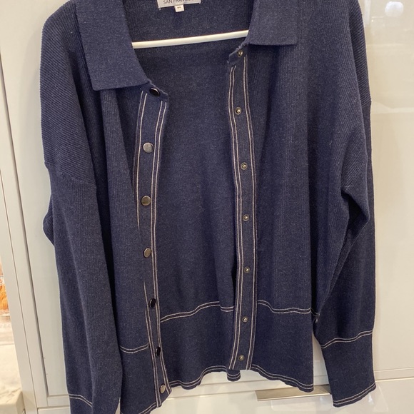 San Francisco cardigan, size L blue with white stitches - Picture 7 of 7